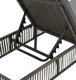 VidaXL Ligbed met kussen poly rattan grijs