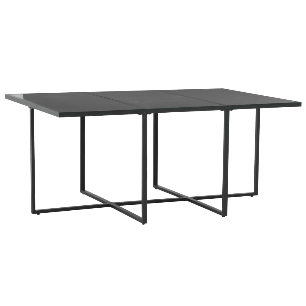 VidaXL 7-delige Tuinset met kussens poly rattan zwart