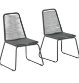 VidaXL Tuinstoelen 2 st poly rattan zwart