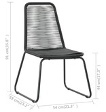 VidaXL Tuinstoelen 2 st poly rattan zwart
