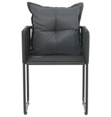 VidaXL Tuinstoelen 2 st met kussens poly rattan zwart