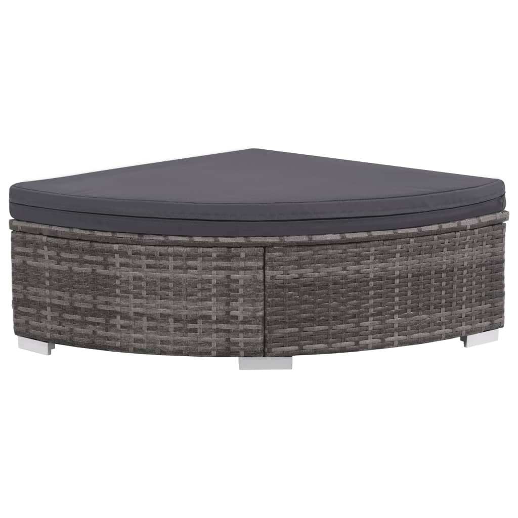 VidaXL 6-delige Loungeset met kussens poly rattan grijs