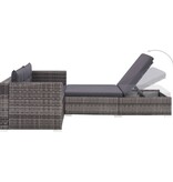 VidaXL 3-delige Loungeset met kussens poly rattan grijs