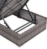VidaXL 3-delige Loungeset met kussens poly rattan grijs