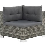 VidaXL 10-delige Loungeset met kussens poly rattan grijs