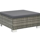 VidaXL 10-delige Loungeset met kussens poly rattan grijs