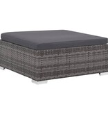 VidaXL 6-delige Loungeset met kussens poly rattan grijs