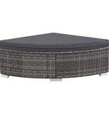 VidaXL 6-delige Loungeset met kussens poly rattan grijs