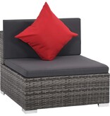 VidaXL 8-delige Loungeset met kussens poly rattan grijs
