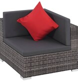 VidaXL 8-delige Loungeset met kussens poly rattan grijs