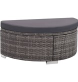 VidaXL 8-delige Loungeset met kussens poly rattan grijs