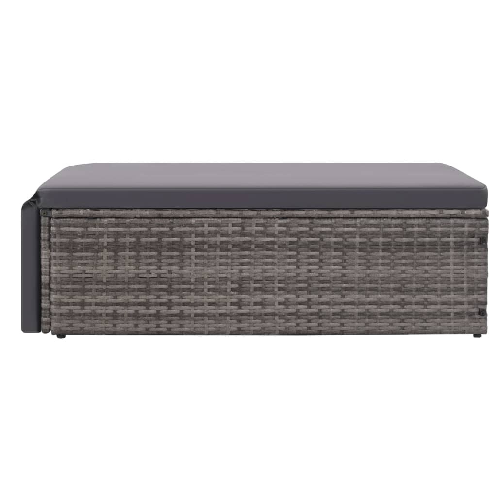 VidaXL 2-delige Loungeset met kussens poly rattan grijs