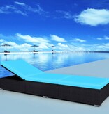 VidaXL Ligbed met kussen poly rattan zwart