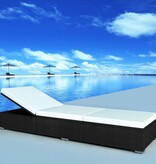 VidaXL Ligbed met kussen poly rattan zwart