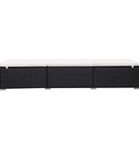 VidaXL Ligbed met kussen poly rattan zwart