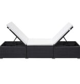 VidaXL Ligbed met kussen poly rattan zwart