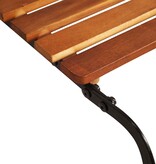 VidaXL Ligbed met stalen poten massief acaciahout