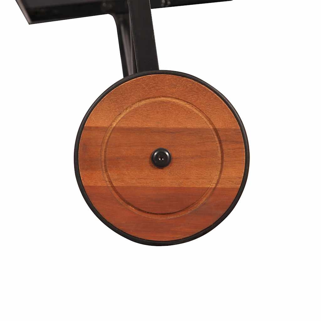 VidaXL Ligbed met stalen poten massief acaciahout