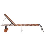 VidaXL Ligbed met stalen poten massief acaciahout