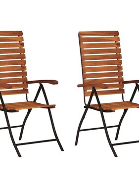 VidaXL 2 st Tuinstoelen verstelbaar massief acaciahout