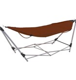 VidaXL Hangmat met inklapbare standaard bruin