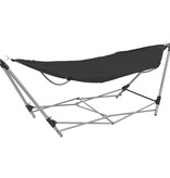 VidaXL Hangmat met inklapbare standaard zwart