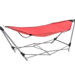 VidaXL Hangmat met inklapbare standaard rood