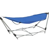 VidaXL Hangmat met inklapbare standaard blauw