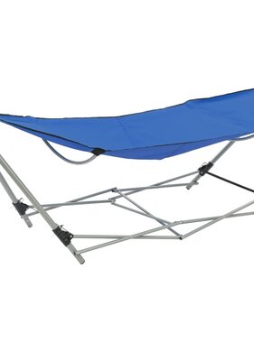 VidaXL Hangmat met inklapbare standaard blauw