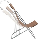 VidaXL Strandstoelen inklapbaar 2 st staal en oxford stof bruin