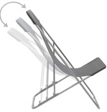 VidaXL Strandstoelen inklapbaar 2 st staal en oxford stof grijs