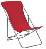 VidaXL Strandstoelen inklapbaar 2 st staal en oxford stof rood