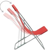 VidaXL Strandstoelen inklapbaar 2 st staal en oxford stof rood