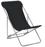 VidaXL Strandstoelen inklapbaar 2 st staal en oxford stof zwart