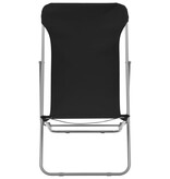VidaXL Strandstoelen inklapbaar 2 st staal en oxford stof zwart