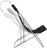 VidaXL Strandstoelen inklapbaar 2 st staal en oxford stof zwart