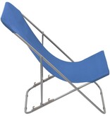 VidaXL Strandstoelen inklapbaar 2 st staal en oxford stof blauw