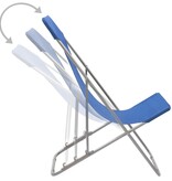 VidaXL Strandstoelen inklapbaar 2 st staal en oxford stof blauw