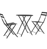 VidaXL 3-delige Bistroset staal zwart