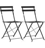 VidaXL 3-delige Bistroset staal zwart
