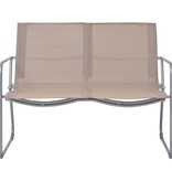 VidaXL 4-delige Loungeset stof en staal taupe