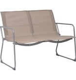 VidaXL 4-delige Loungeset stof en staal taupe