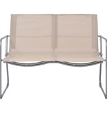 VidaXL 4-delige Loungeset stof en staal crèmekleurig