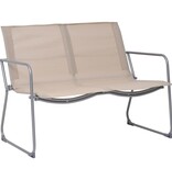 VidaXL 4-delige Loungeset stof en staal crèmekleurig