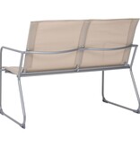 VidaXL 4-delige Loungeset stof en staal crèmekleurig