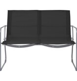 VidaXL 4-delige Loungeset stof en staal zwart