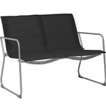 VidaXL 4-delige Loungeset stof en staal zwart