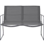 VidaXL 4-delige Loungeset stof en staal grijs