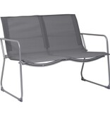 VidaXL 4-delige Loungeset stof en staal grijs
