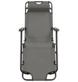 VidaXL Ligbedden inklapbaar 2 st met voetensteun staal grijs